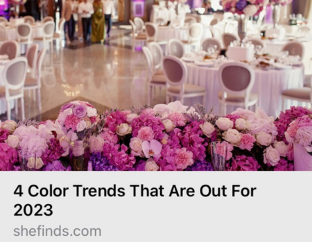 SheFinds Wedding Color Trends Article